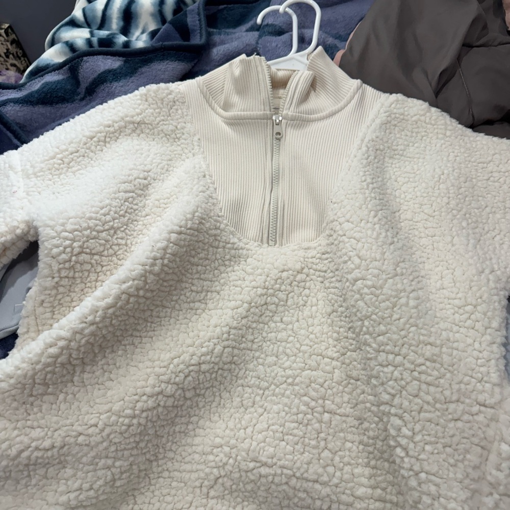 Aerie Cream Sherpa Puffer Jacket